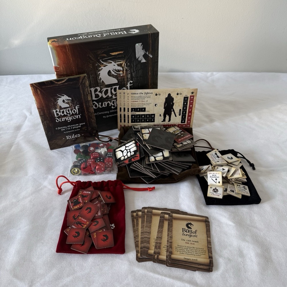 Bag of Dungeon Board Game Gunpowder Studios Fantasy Adventure Complete